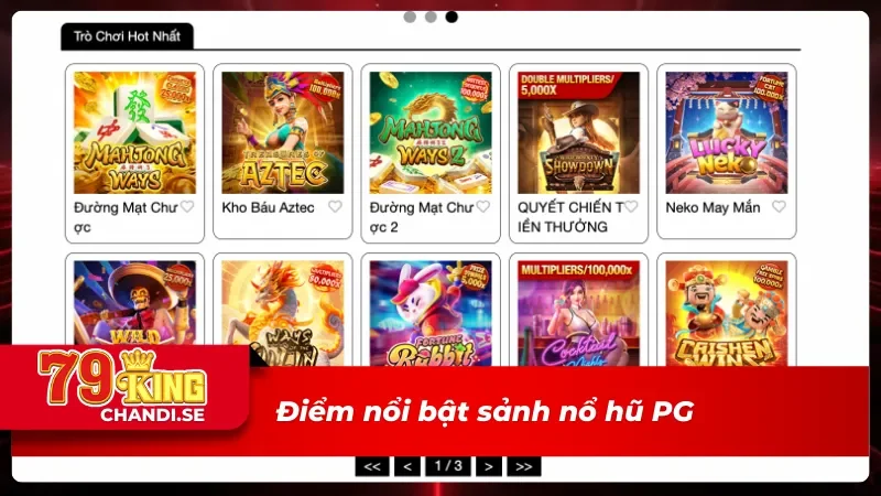 Ưu điểm sảnh PG PG Điện Tử 